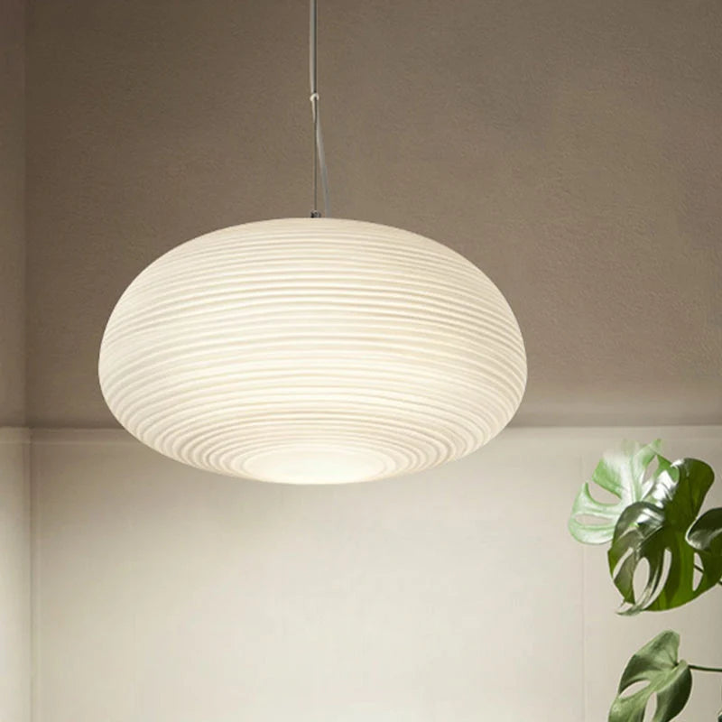 Pendant Lamp Ribbed Glass Scandinavian Design