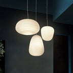 Pendant Lamp Ribbed Glass Scandinavian Design