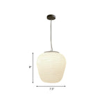 Pendant Lamp Ribbed Glass Scandinavian Design