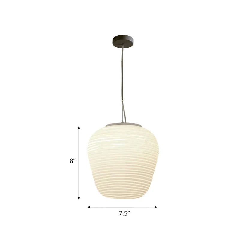 Pendant Lamp Ribbed Glass Scandinavian Design