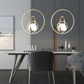 Pendant Lamp Rotating & Adjustable Rings Gold Finish