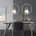 Pendant Lamp Rotating & Adjustable Rings Gold Finish