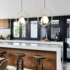 Pendant Lamp Rotating & Adjustable Rings Gold Finish