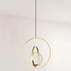 Pendant Lamp Rotating & Adjustable Rings Gold Finish