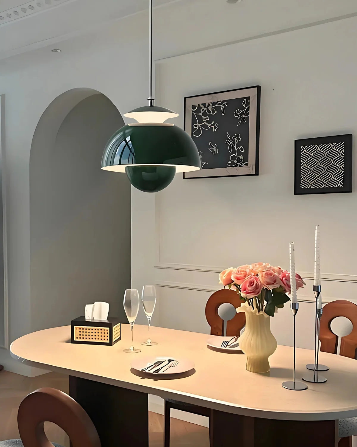 Pendant Lamp Round Matte Finish Soft Even Diffusion