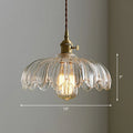 Pendant Lamp Scalloped Glass Floral Shade Adjustable Cord