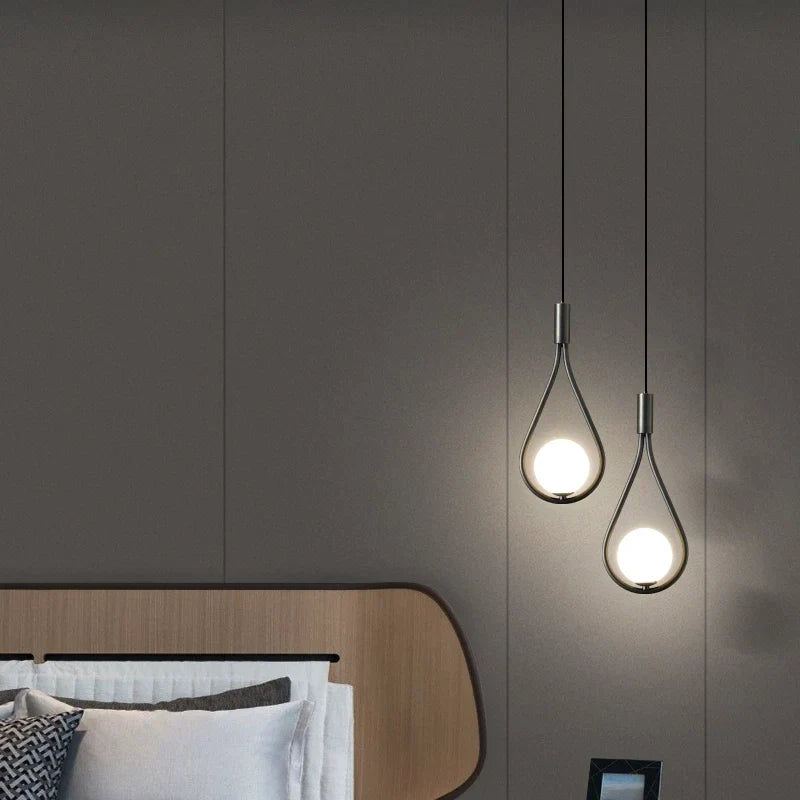 Pendant Lamp Scandinavian Glass & Brass Adjustable Height