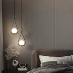 Pendant Lamp Scandinavian Glass & Brass Adjustable Height