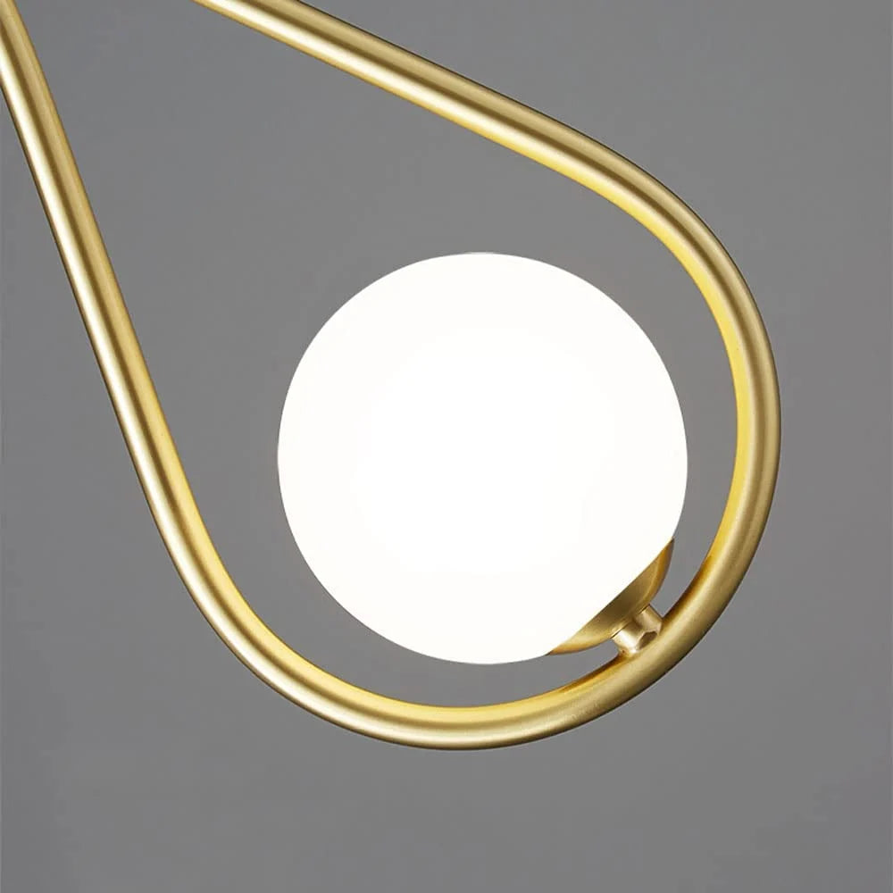 Pendant Lamp Scandinavian Glass & Brass Adjustable Height