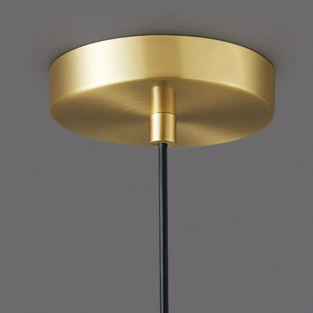 Pendant Lamp Scandinavian Glass & Brass Adjustable Height
