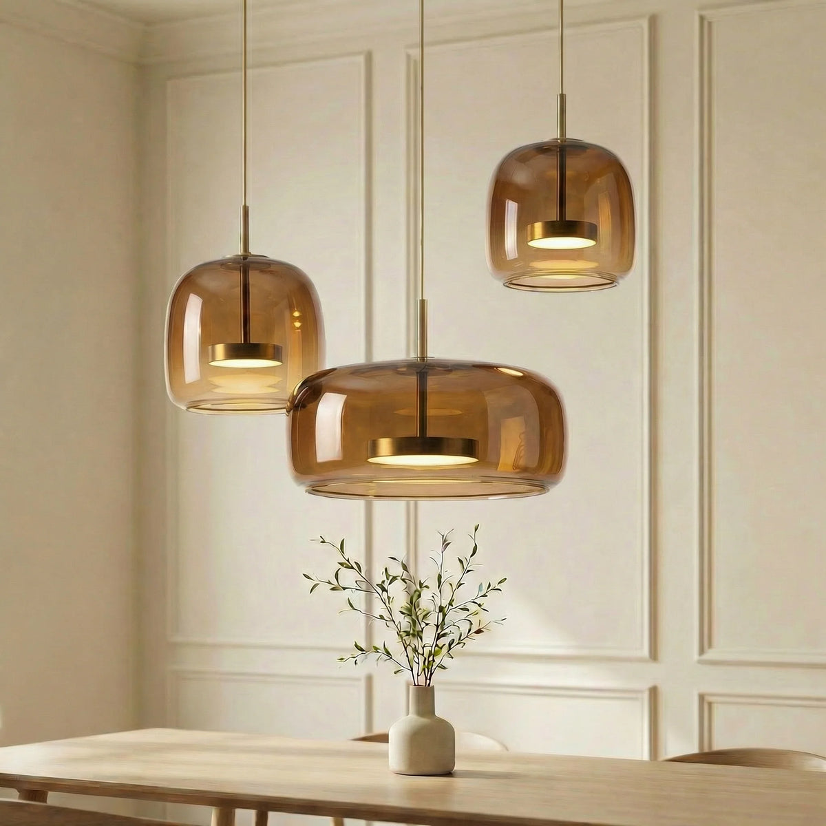 Pendant Lamp Scandinavian Glass Globe Adjustable Cable