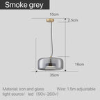 Pendant Lamp Scandinavian Glass Globe Adjustable Cable