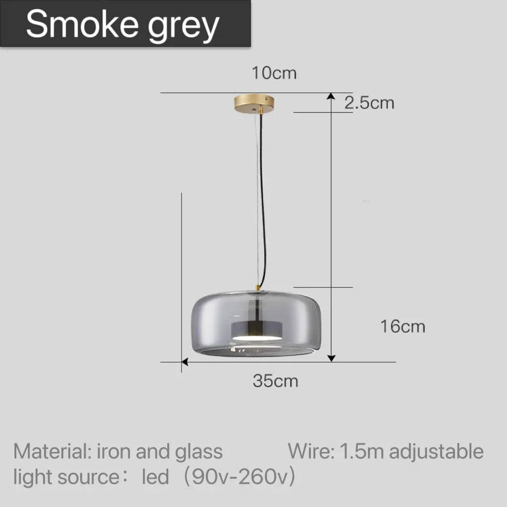 Pendant Lamp Scandinavian Glass Globe Adjustable Cable
