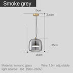 Pendant Lamp Scandinavian Glass Globe Adjustable Cable