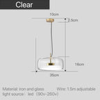 Pendant Lamp Scandinavian Glass Globe Adjustable Cable