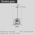 Pendant Lamp Scandinavian Glass Globe Adjustable Cable