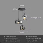 Pendant Lamp Scandinavian Glass Globe Adjustable Cable