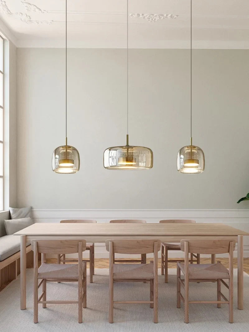 Pendant Lamp Scandinavian Glass Globe Adjustable Cable