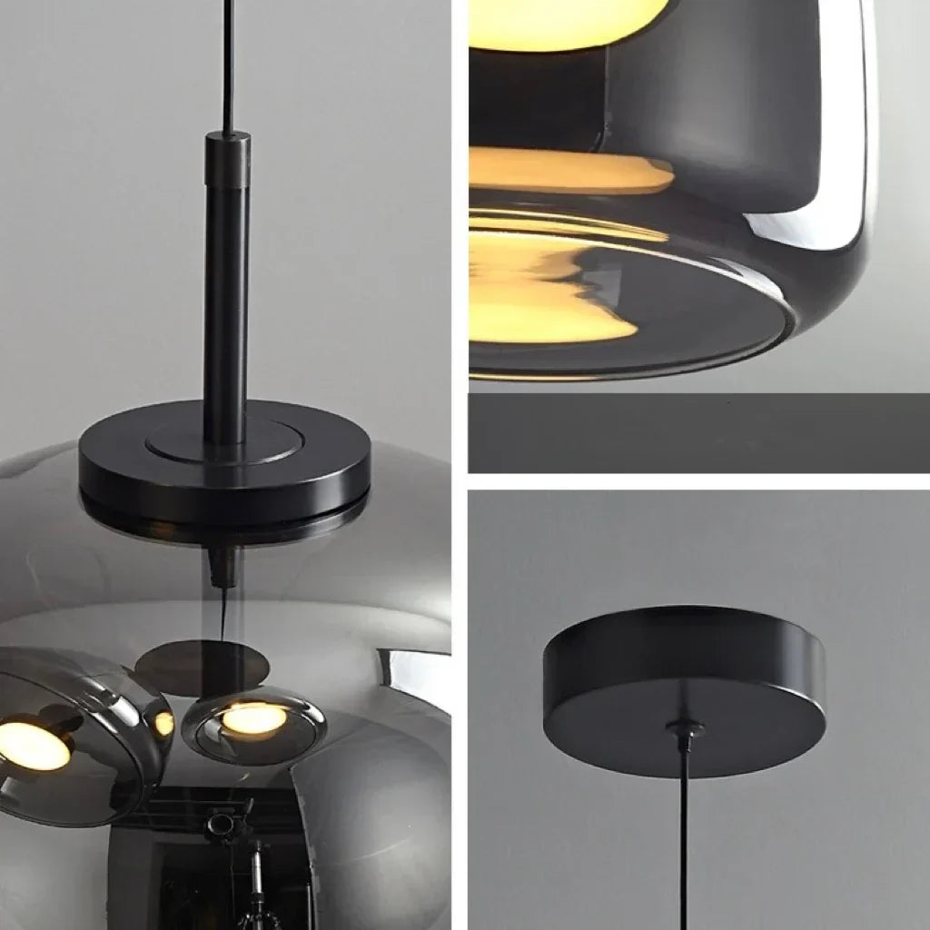 Pendant Lamp Scandinavian Glass Globe Adjustable Cable