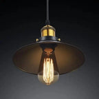 Pendant Lamp Scandinavian Industrial Black With Gold Accents