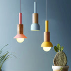 Pendant Lamp Scandinavian Wood & Metal E26 Compatible