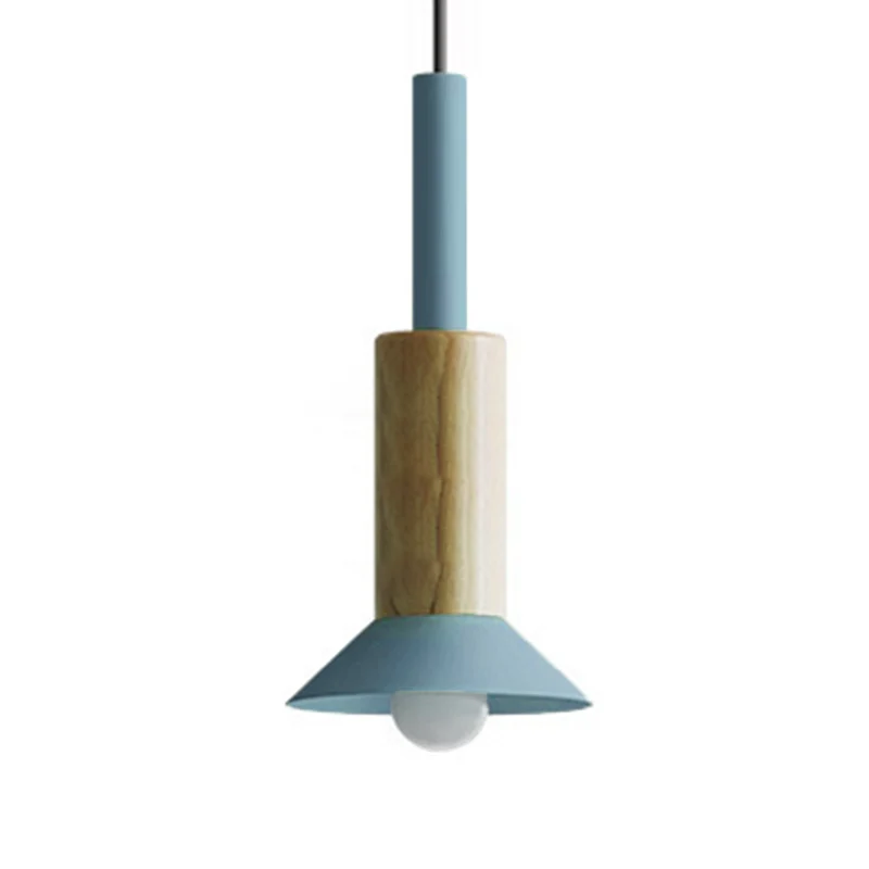 Pendant Lamp Scandinavian Wood & Metal E26 Compatible