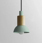 Pendant Lamp Scandinavian Wood & Metal E26 Compatible