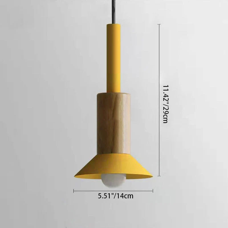 Pendant Lamp Scandinavian Wood & Metal E26 Compatible
