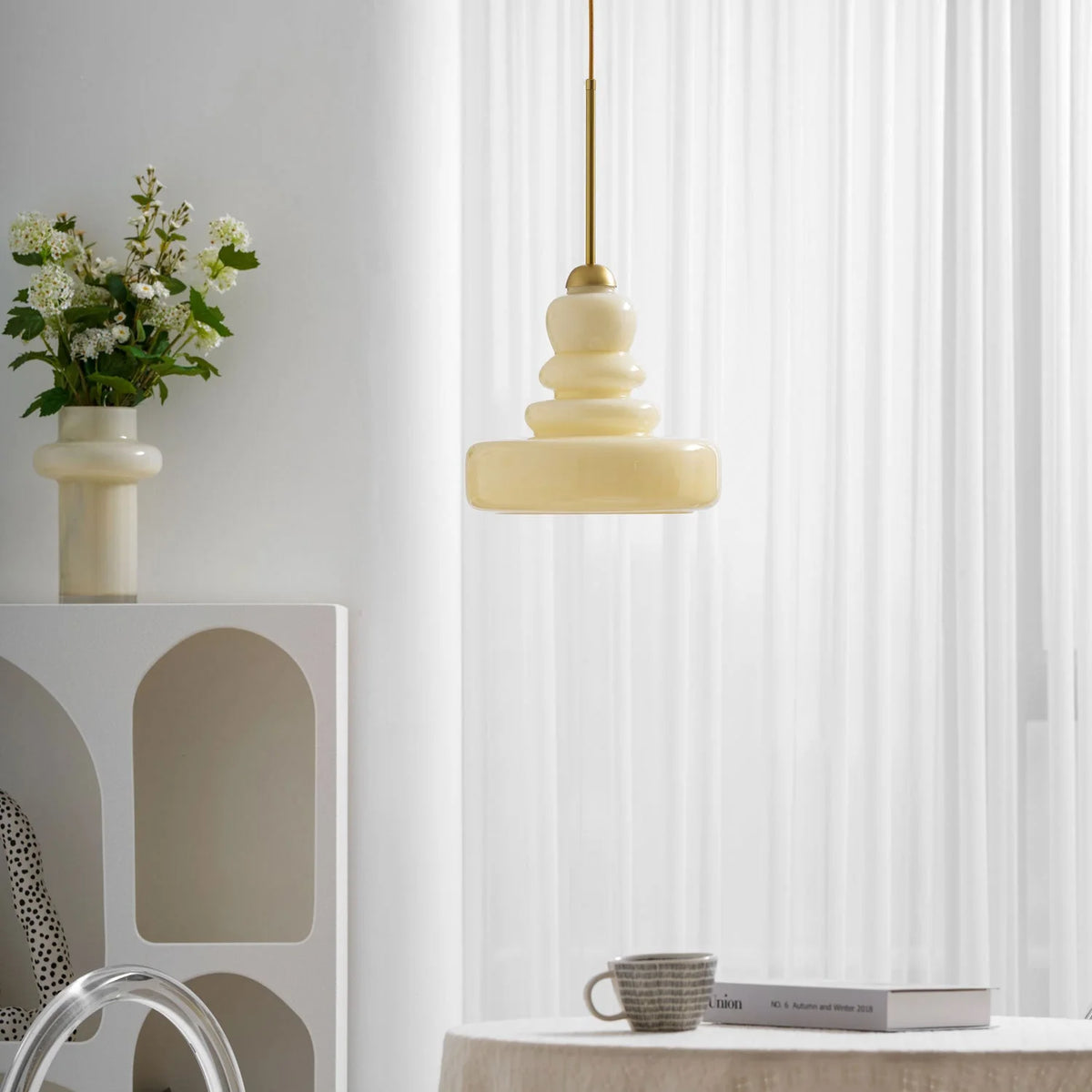 Pendant Lamp Schoolhouse Glass Shade Adjustable Cord
