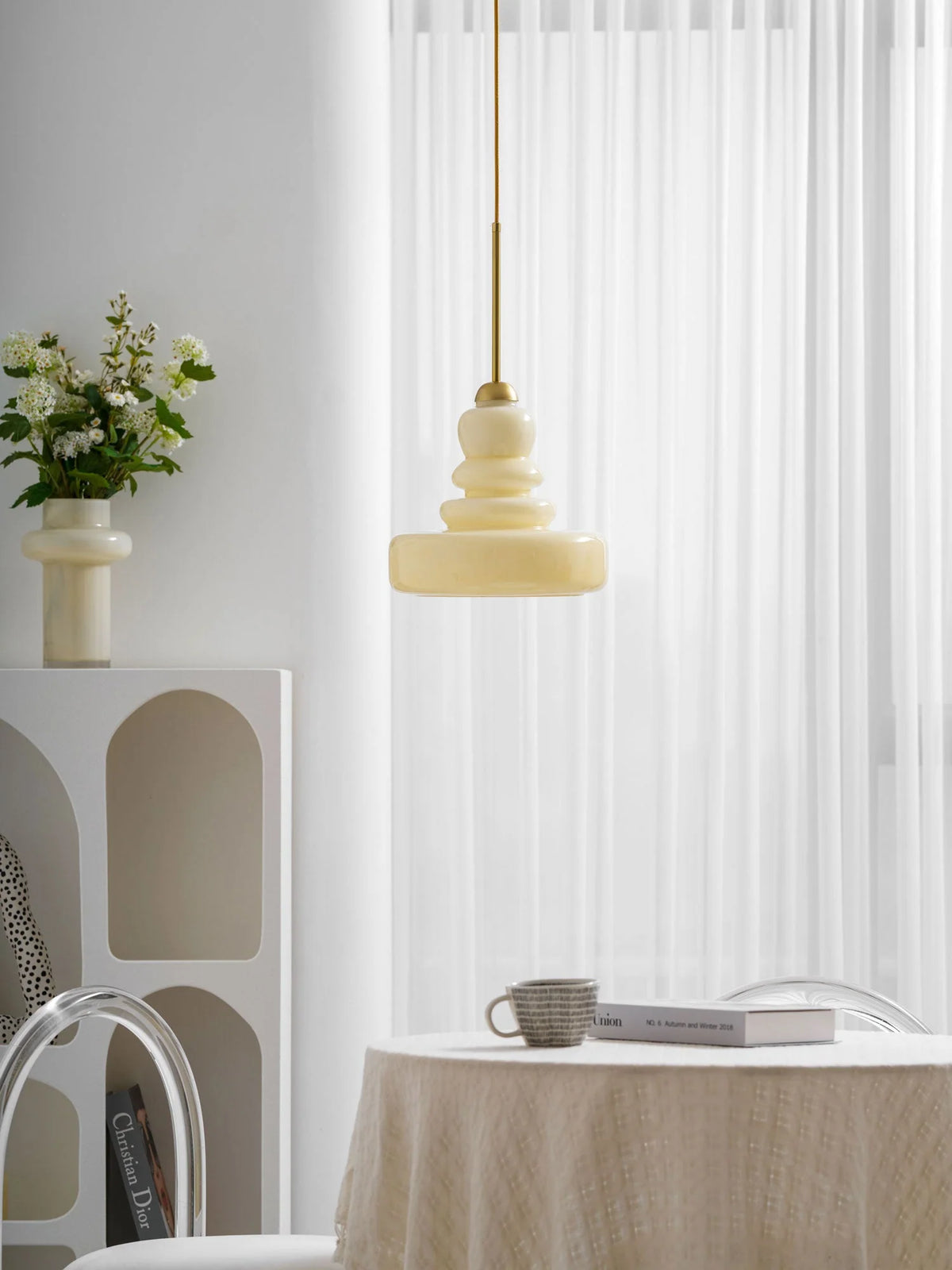 Pendant Lamp Schoolhouse Glass Shade Adjustable Cord