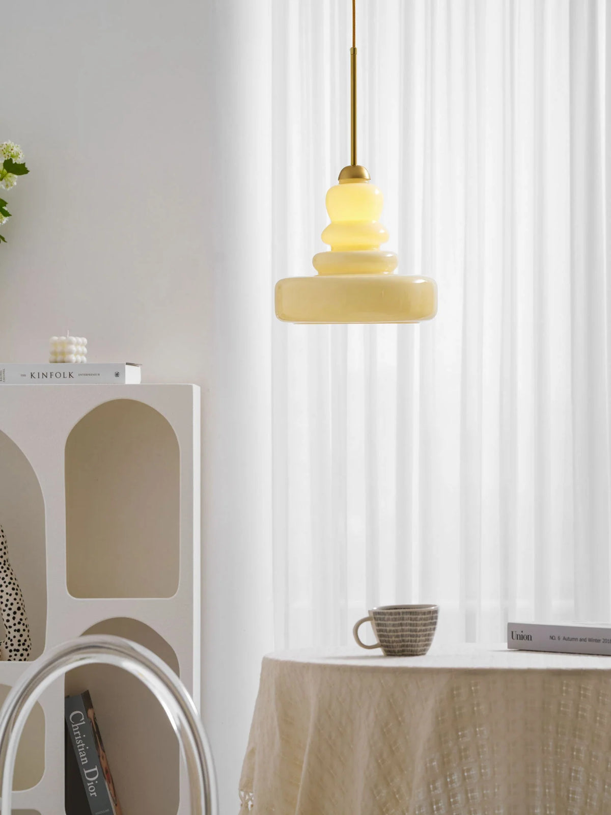 Pendant Lamp Schoolhouse Glass Shade Adjustable Cord