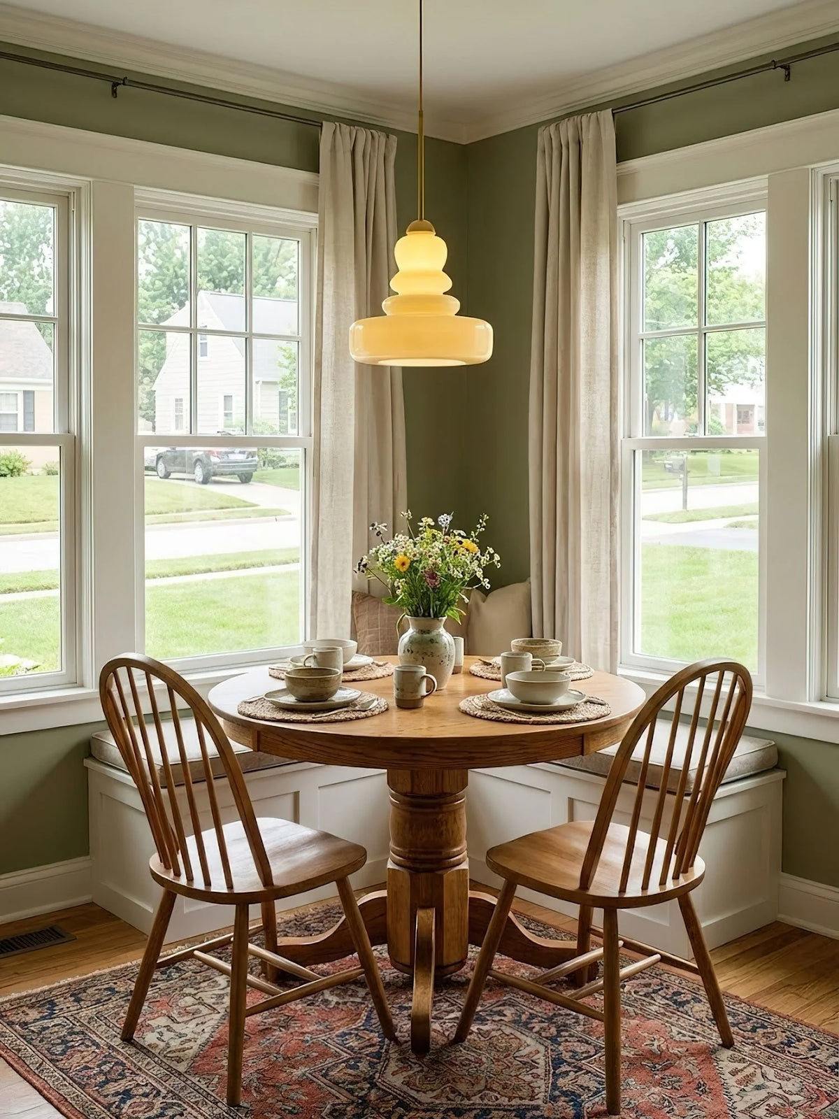 Pendant Lamp Schoolhouse Glass Shade Adjustable Cord