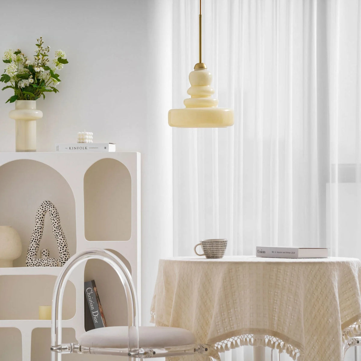 Pendant Lamp Schoolhouse Glass Shade Adjustable Cord