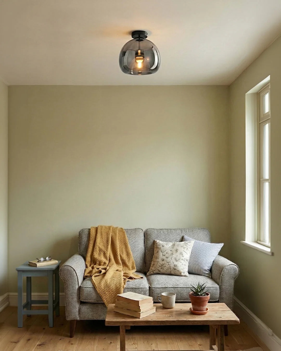 Pendant Lamp Sculptural Tinted Glass Warm Diffuse