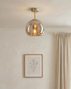 Pendant Lamp Sculptural Tinted Glass Warm Diffuse