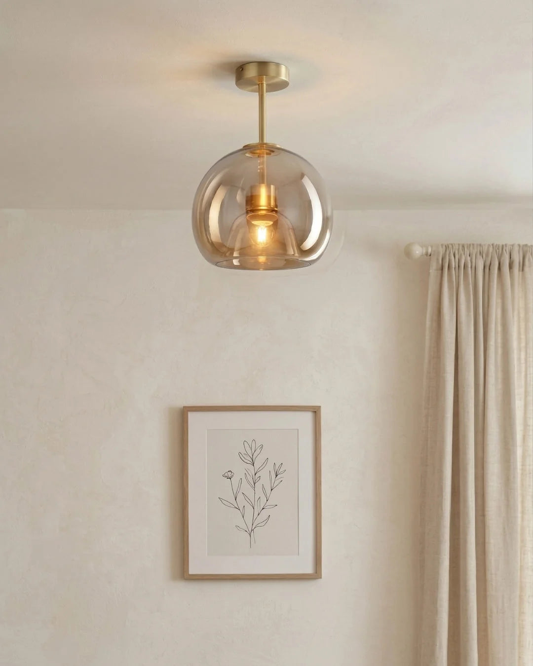 Pendant Lamp Sculptural Tinted Glass Warm Diffuse