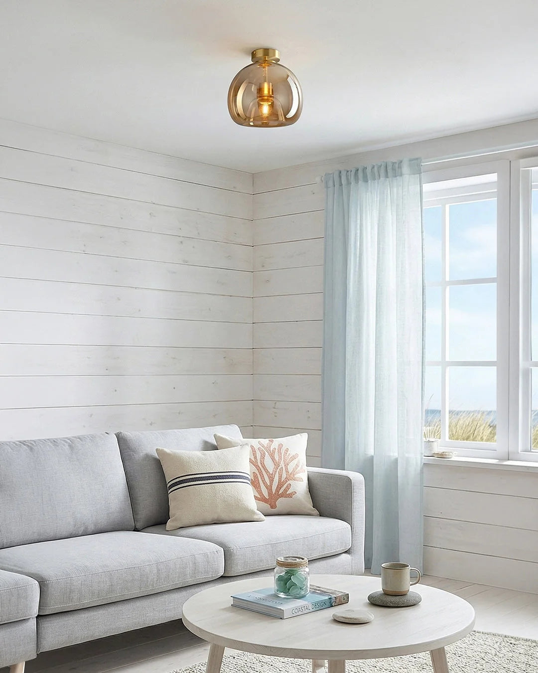 Pendant Lamp Sculptural Tinted Glass Warm Diffuse