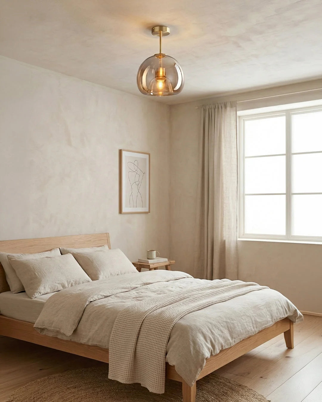 Pendant Lamp Sculptural Tinted Glass Warm Diffuse