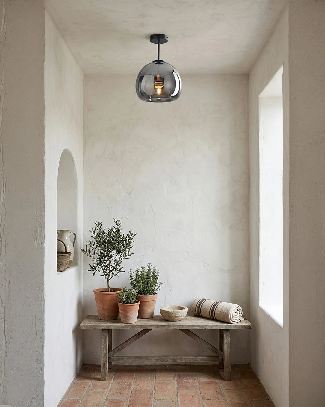Pendant Lamp Sculptural Tinted Glass Warm Diffuse
