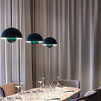 Pendant Lamp Semi-Circular Metal Adjustable Cord E27 Socket