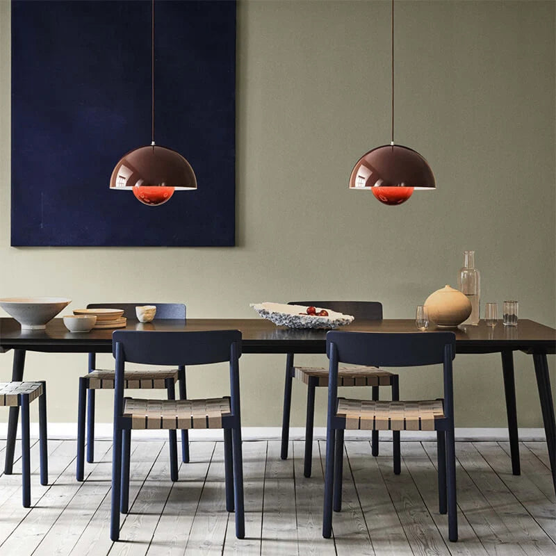 Pendant Lamp Semi-Circular Metal Adjustable Cord E27 Socket