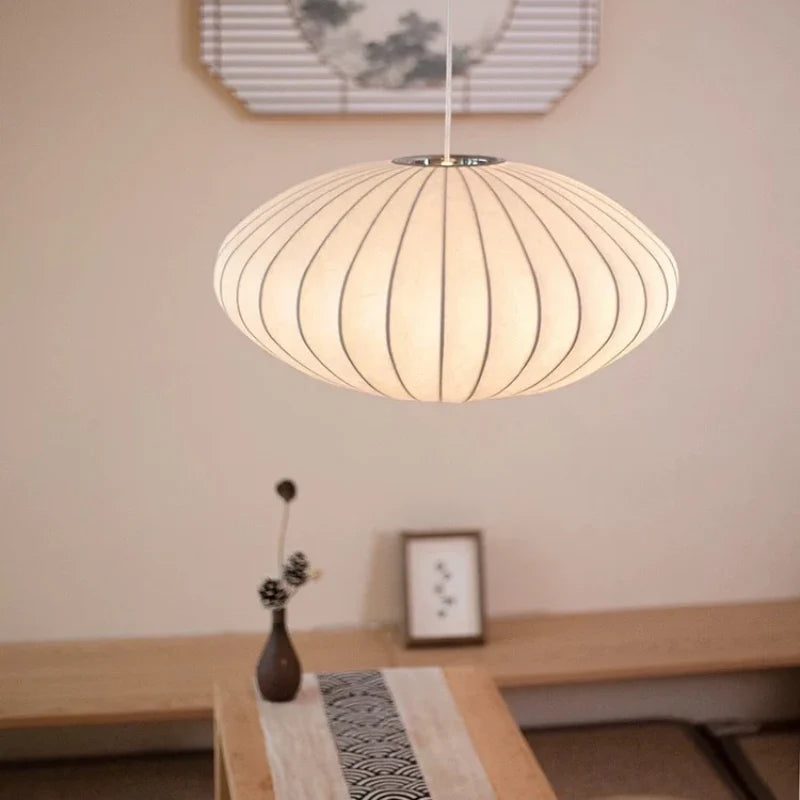 Pendant Lamp Silk Shade Warm Diffused Light 30 cm