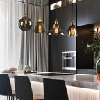 Pendant Lamp Tempered Smoke Glass Integrated Warm LED