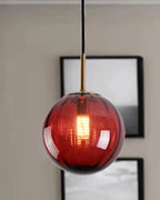 Pendant Lamp Textured Glass Globe & Adjustable Cable