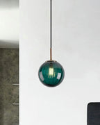 Pendant Lamp Textured Glass Globe & Adjustable Cable