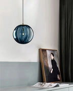 Pendant Lamp Textured Glass Globe & Adjustable Cable