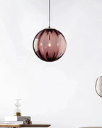 Pendant Lamp Textured Glass Globe & Adjustable Cable
