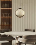 Pendant Lamp Textured Glass Globe & Adjustable Cable