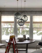Pendant Lamp Textured Glass Globe & Adjustable Cable