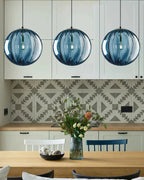 Pendant Lamp Textured Glass Globe & Adjustable Cable